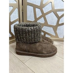 Lamo Essentials Women Brown Suede Leather wool Fur Ankle Boots Sz 8 shearling